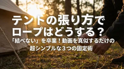 テントの張り方でロープはどうする？「結べない」を卒業！動画を真似するだけの超シンプルな3つの固定術