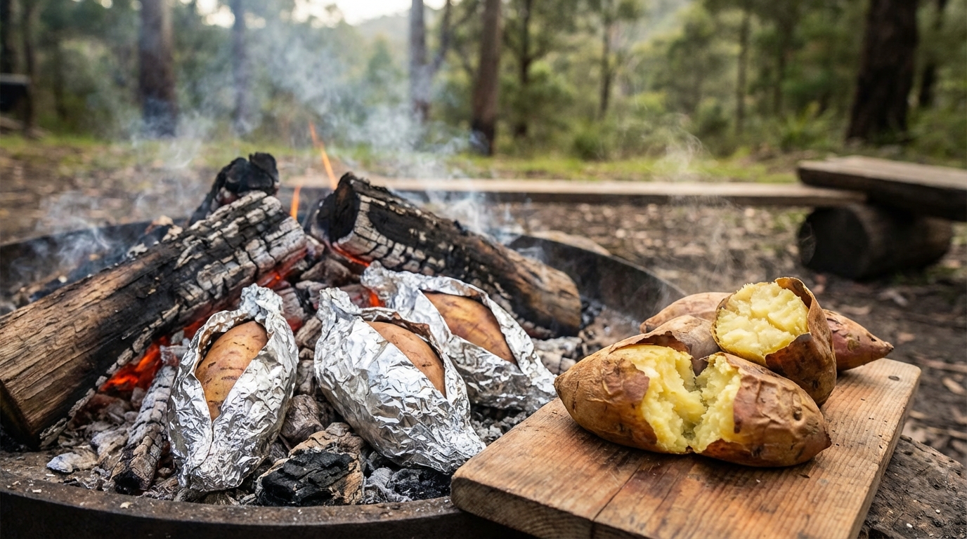焚き火で焼き芋を作る時間は中サイズで30分から1時間が目安
