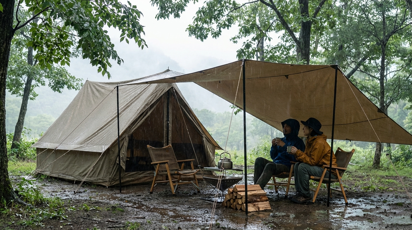 雨の日キャンプやめたほうがいい?結論は「降水量と風速」で決まります