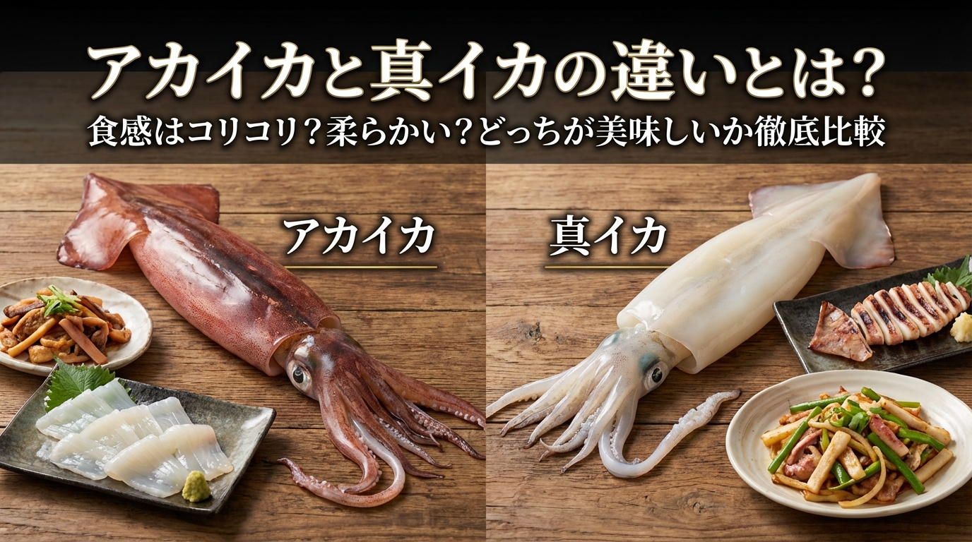 アカイカと真イカの違いとは?食感はコリコリ?柔らかい?どっちが美味しいか徹底比較