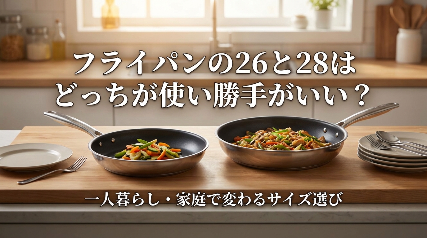 フライパンの26と28はどっちが使い勝手がいい？一人暮らし・家庭で変わるサイズ選び