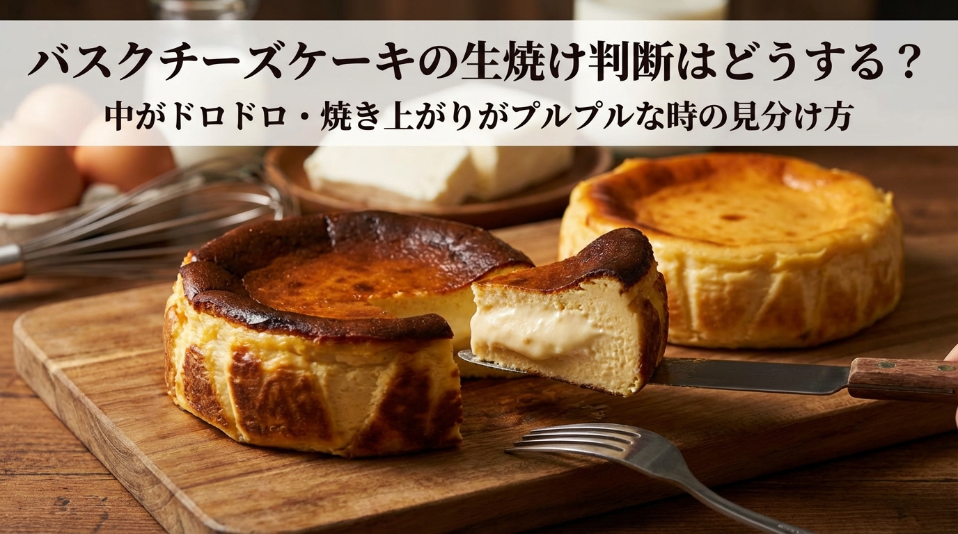 バスクチーズケーキの生焼け判断はどうする？中がドロドロ・焼き上がりがプルプルな時の見分け方