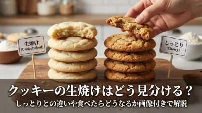 クッキーの生焼けがわからない時の判断は？しっとりとの違いを画像付きで解説