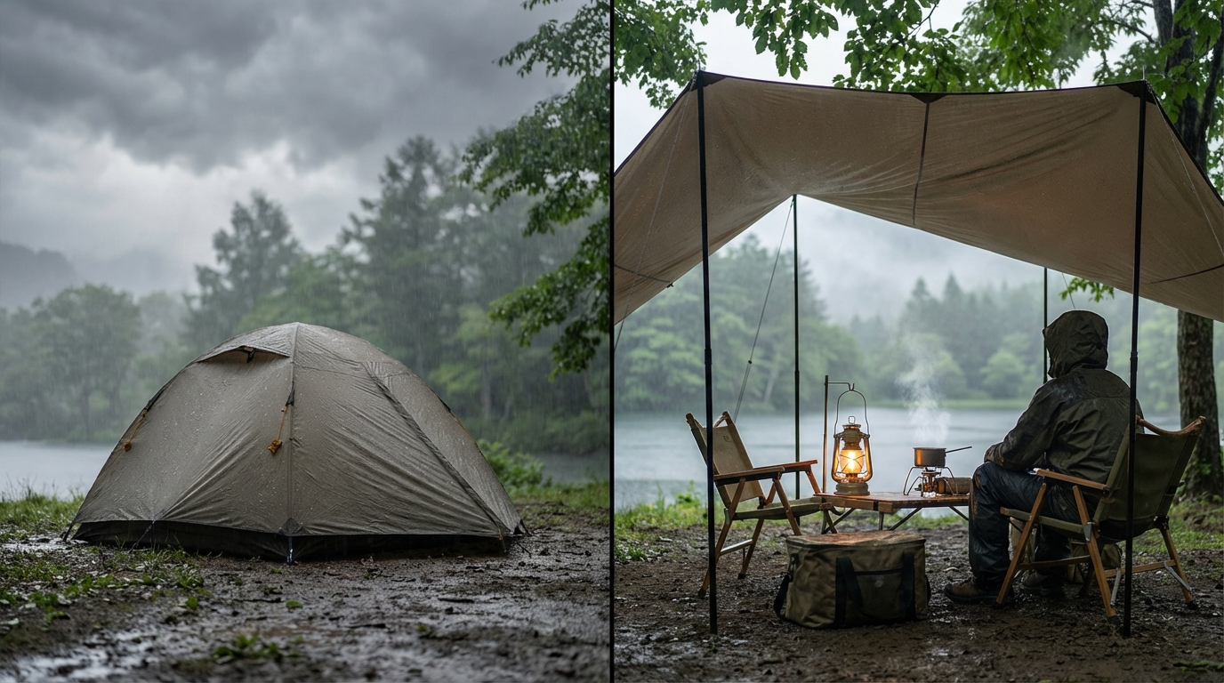 雨の日キャンプやめたほうがいい?結論は「降水量と風速」で決まります